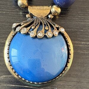 Blue and Gold Pendant Necklace